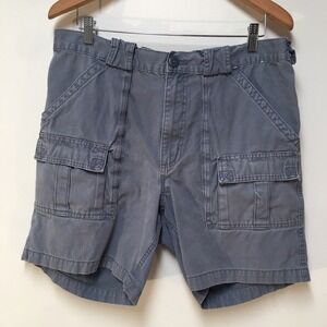 Weekender Men 36‎ Shorts Gray Cargo Elastic Waist 100% Cotton Fisherman Outdoor